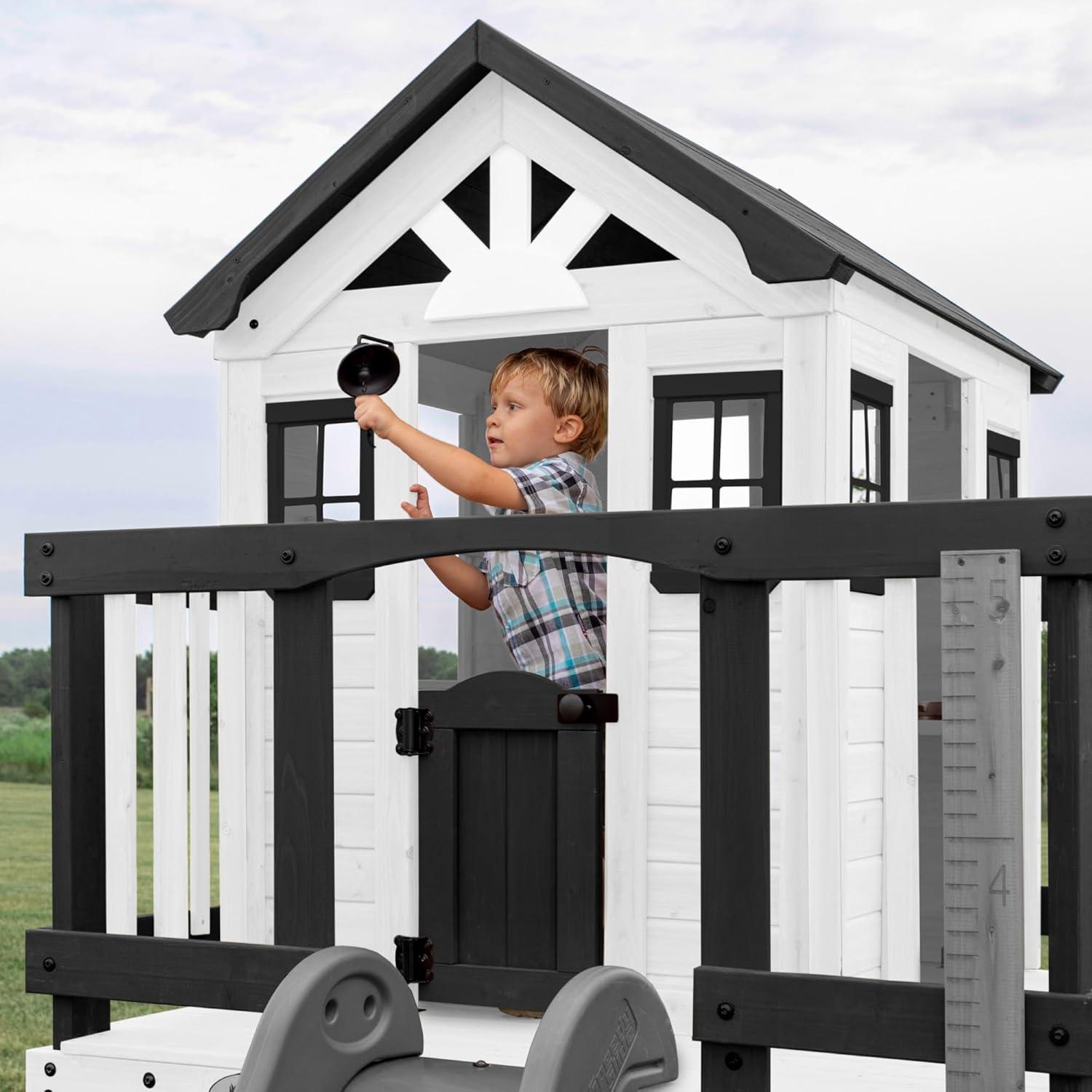 Sweetwater Heights White Cedar Playhouse with Slide and Ladder