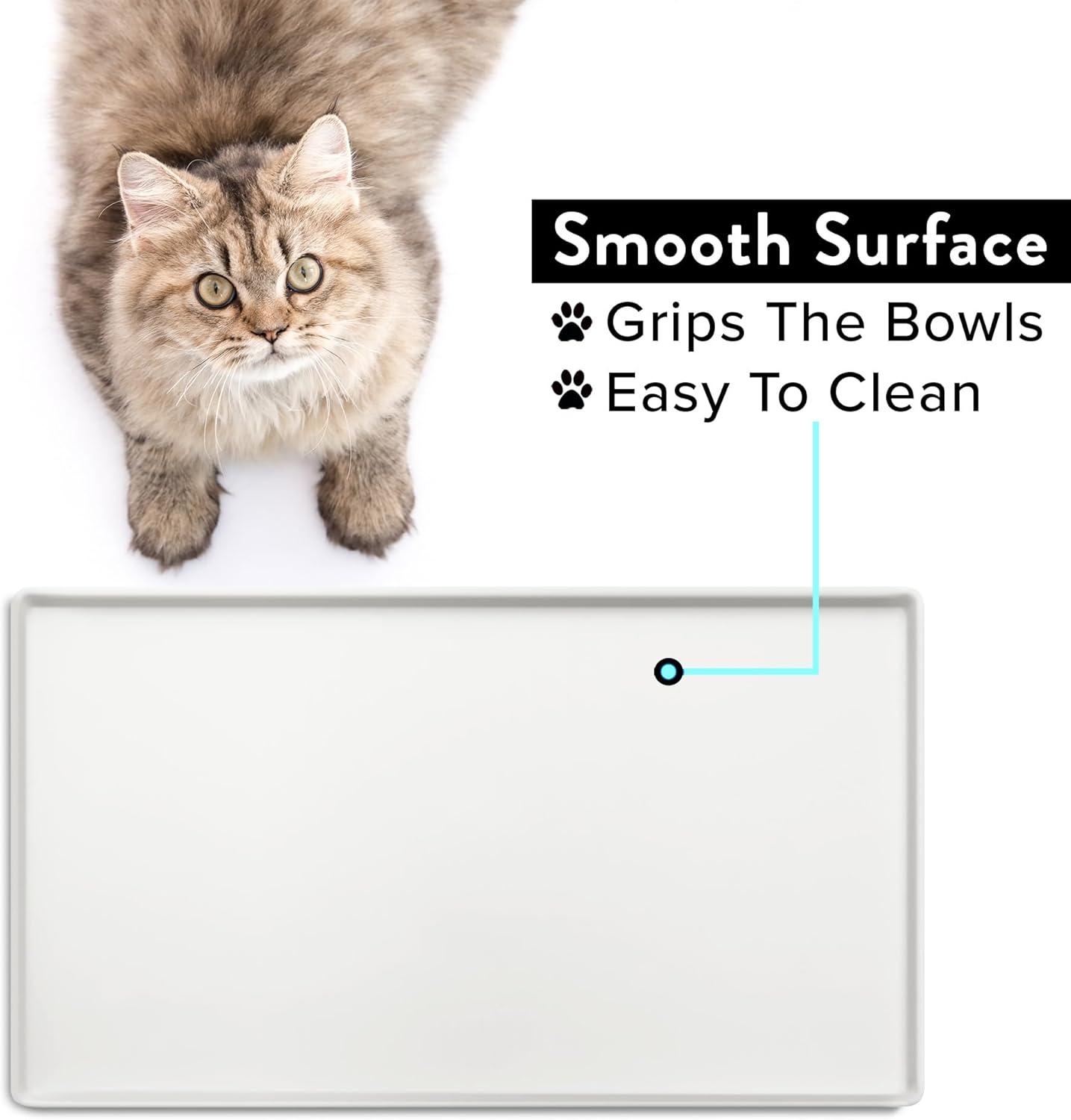 CatGuru Cat Food Mat, Small, Marshmallow