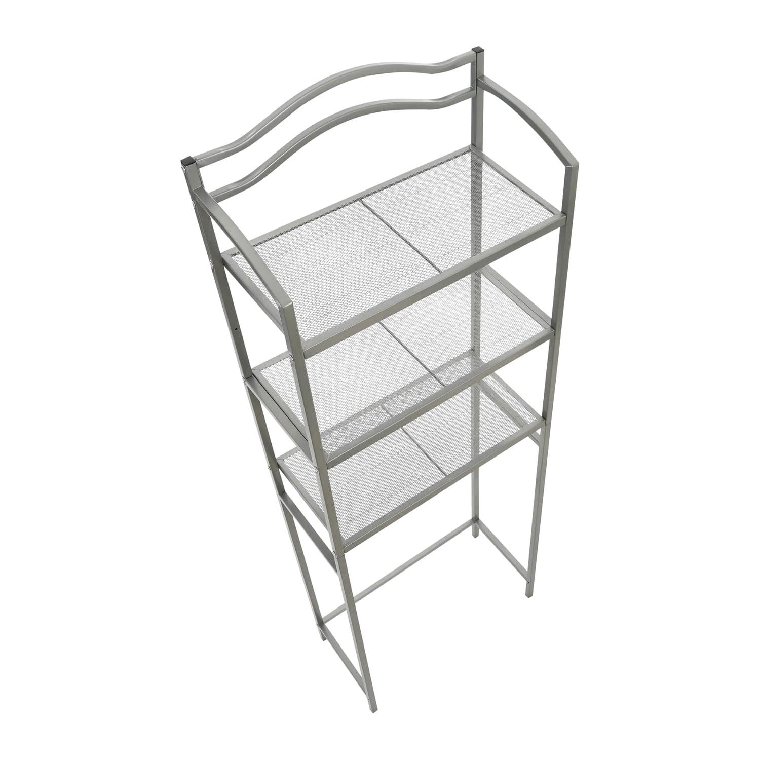 3-Tier Metal Over the Toilet Bathroom Storage Shelf, Silver