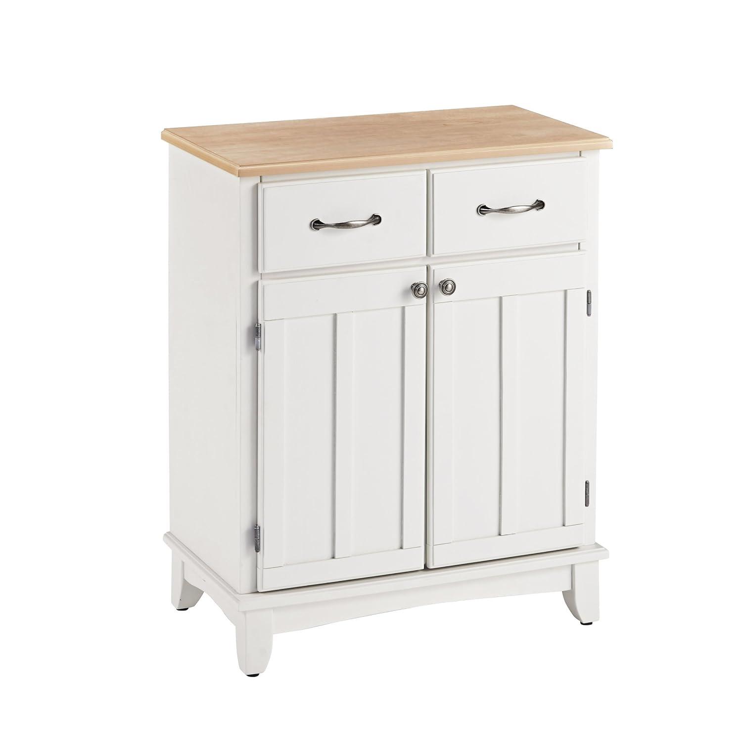 36" Sideboard Buffet Servers with Wood Top White - Home Styles: Traditional Style, Adjustable Shelves, Storage Cabinet
