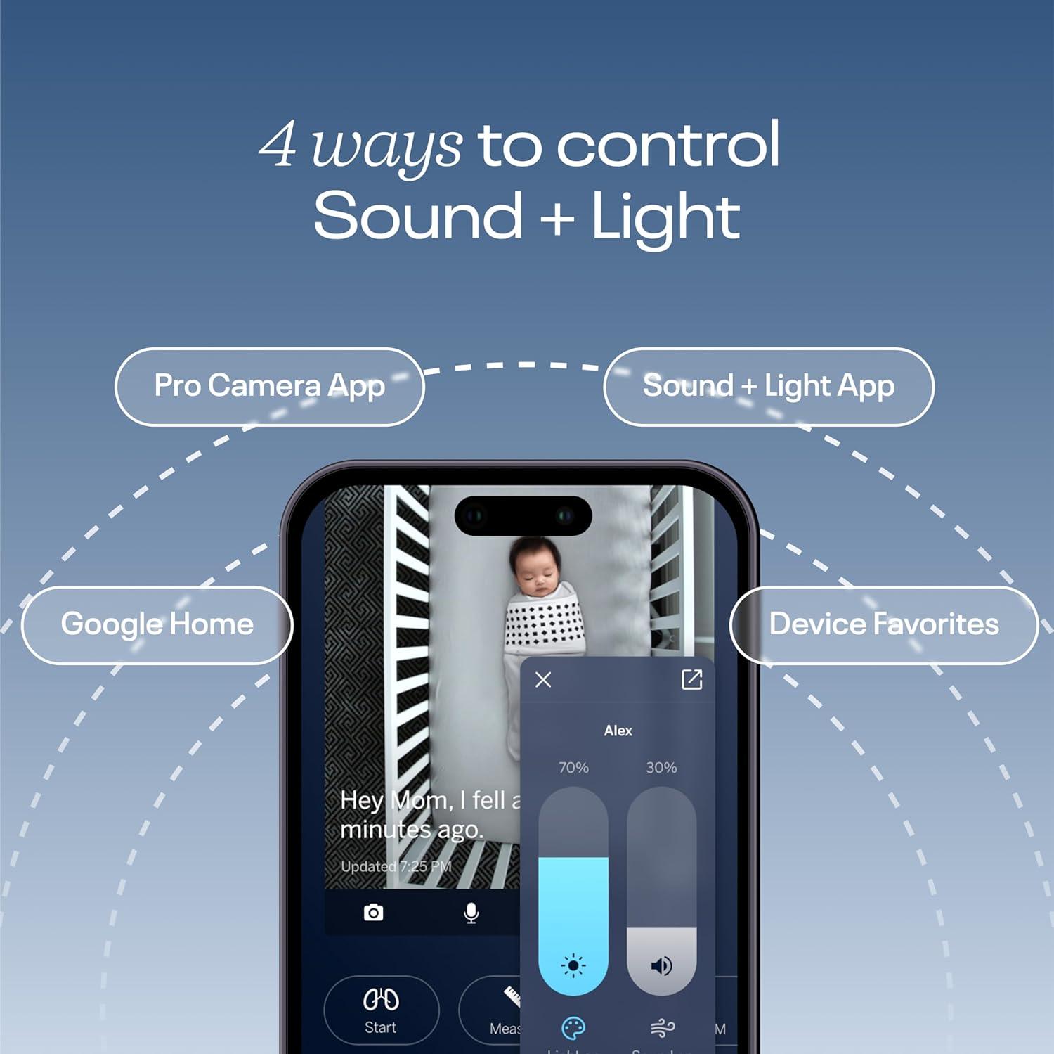 Nanit Sound & Light Machine a 3-in-1 Audio Monitor, Sound Machine, and Night Light for Child, White