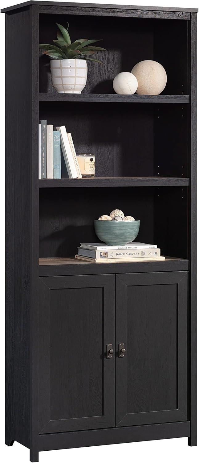 Sauder Cottage Road Library with Doors, Raven Oak Finish