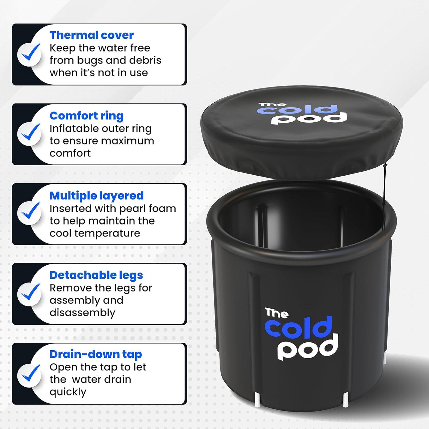 The Cold Pod® | 88 Gallon Capacity Ice Bath Tub | Thick Portable Plunge Pool for Cold Water Therapy