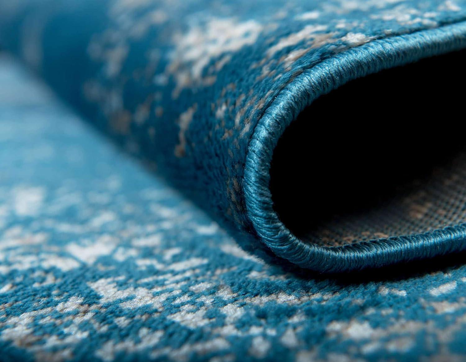 Unique Loom 3' 3 x 16' 5 Runner Sofia Blue Runner Rug