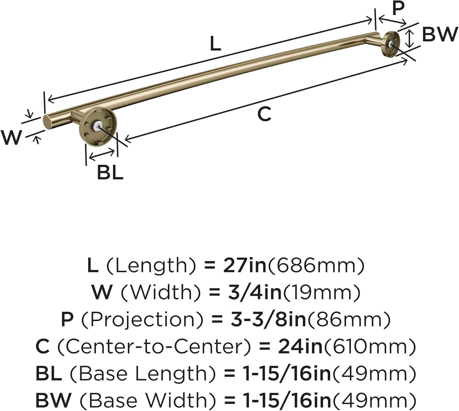 Brushed Bronze 24" Stainless Steel Wall Mounted Towel Bar