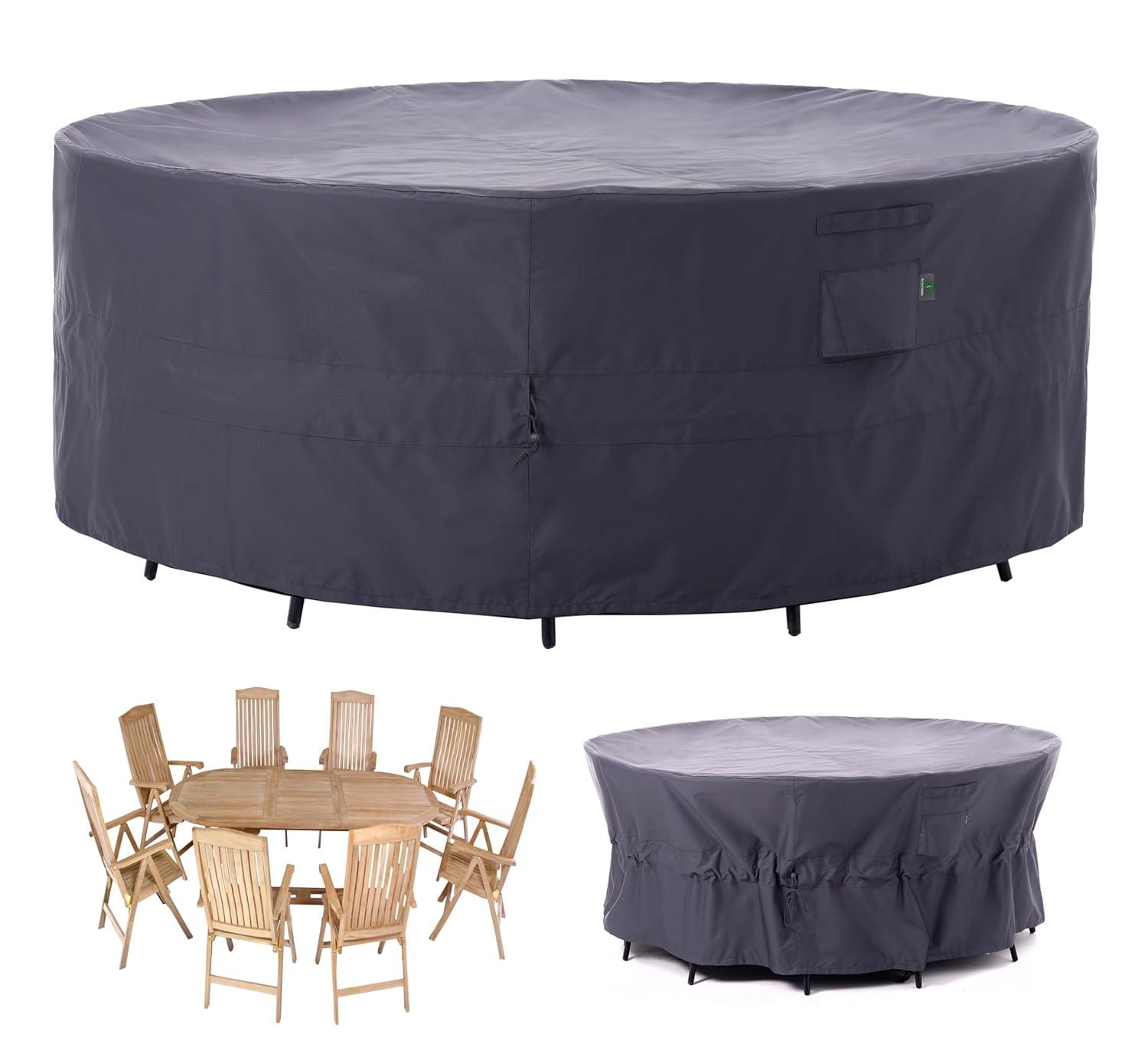 F&J Outdoors Premium Waterproof Outdoor Patio Round Table Cover: Latest Rip-Stop Fabric, 3-Year Warranty & Reviews | Wayfair