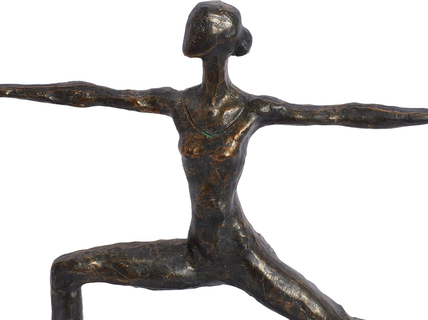 Contemporary Brass Yoga Pose Sculpture 14" x 12"