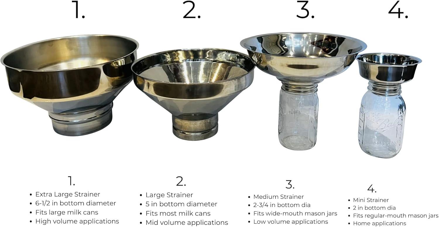 Medium Stainless Steel Strainer for Large Mouth Jars (Filter Combo)