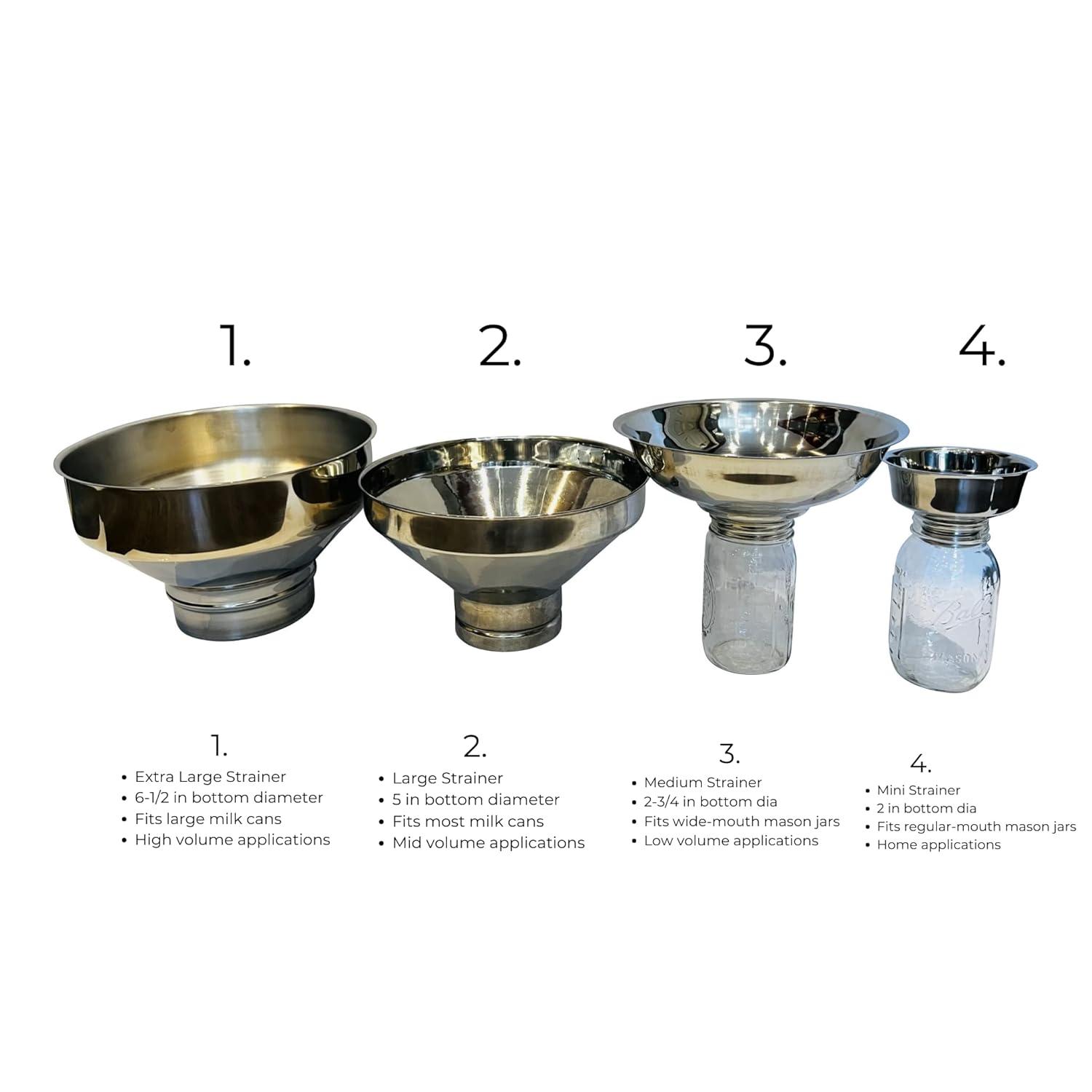 Medium Stainless Steel Strainer for Large Mouth Jars (Filter Combo)