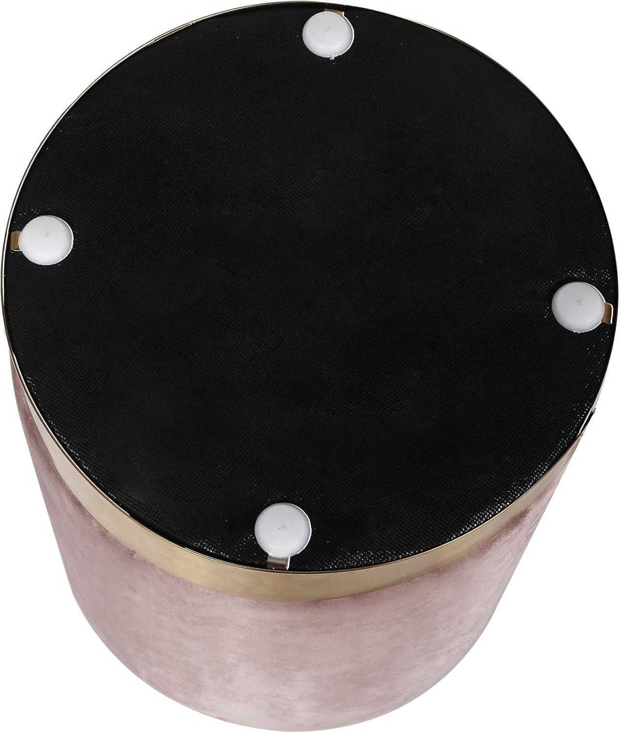 Adore Decor Adele Modern Tufted Velvet Ottoman in Pink