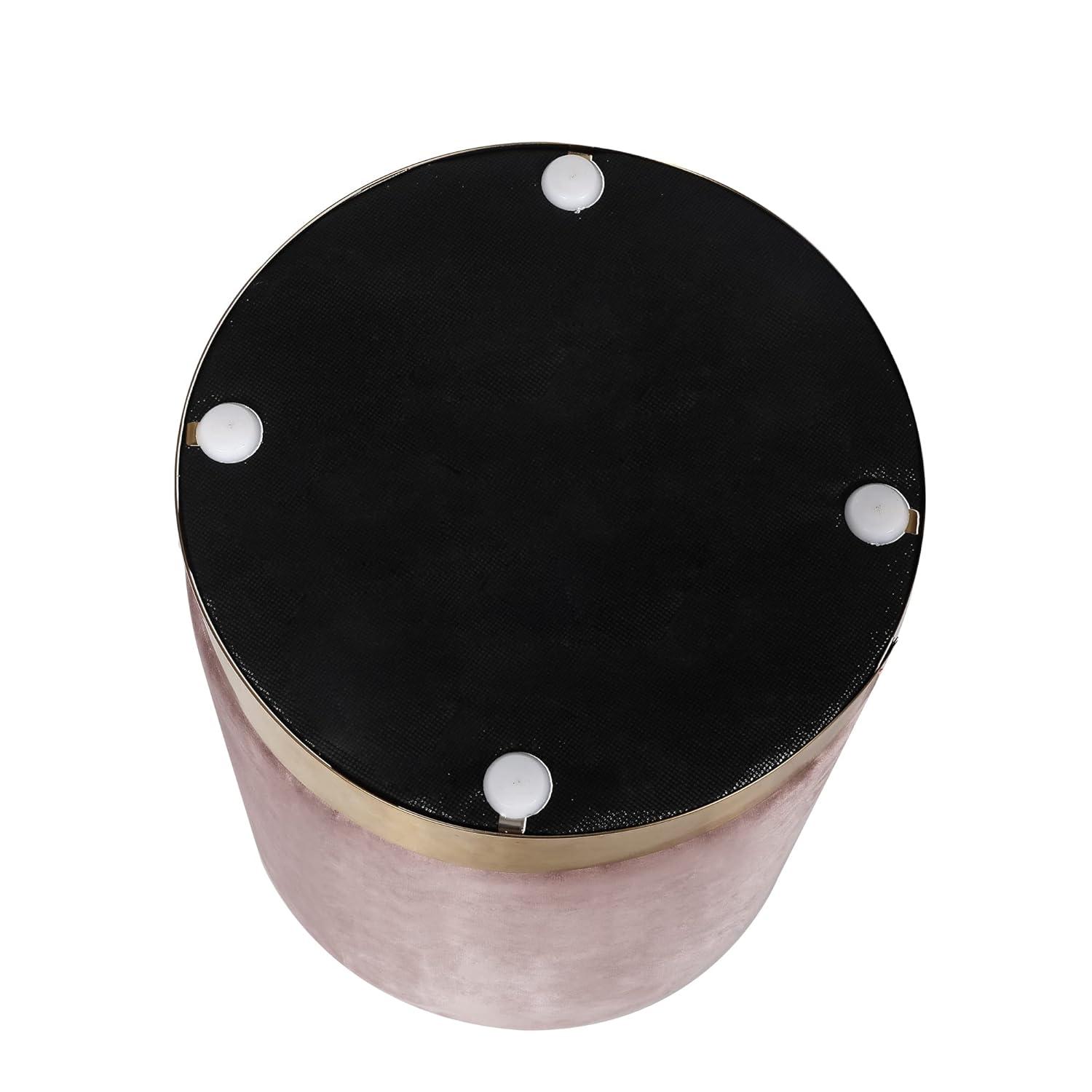 Adore Decor Adele Modern Tufted Velvet Ottoman in Pink