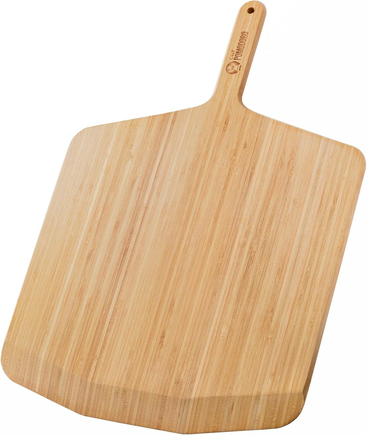 Chef Pomodoro 16-Inch Natural Bamboo Pizza Peel with Handle