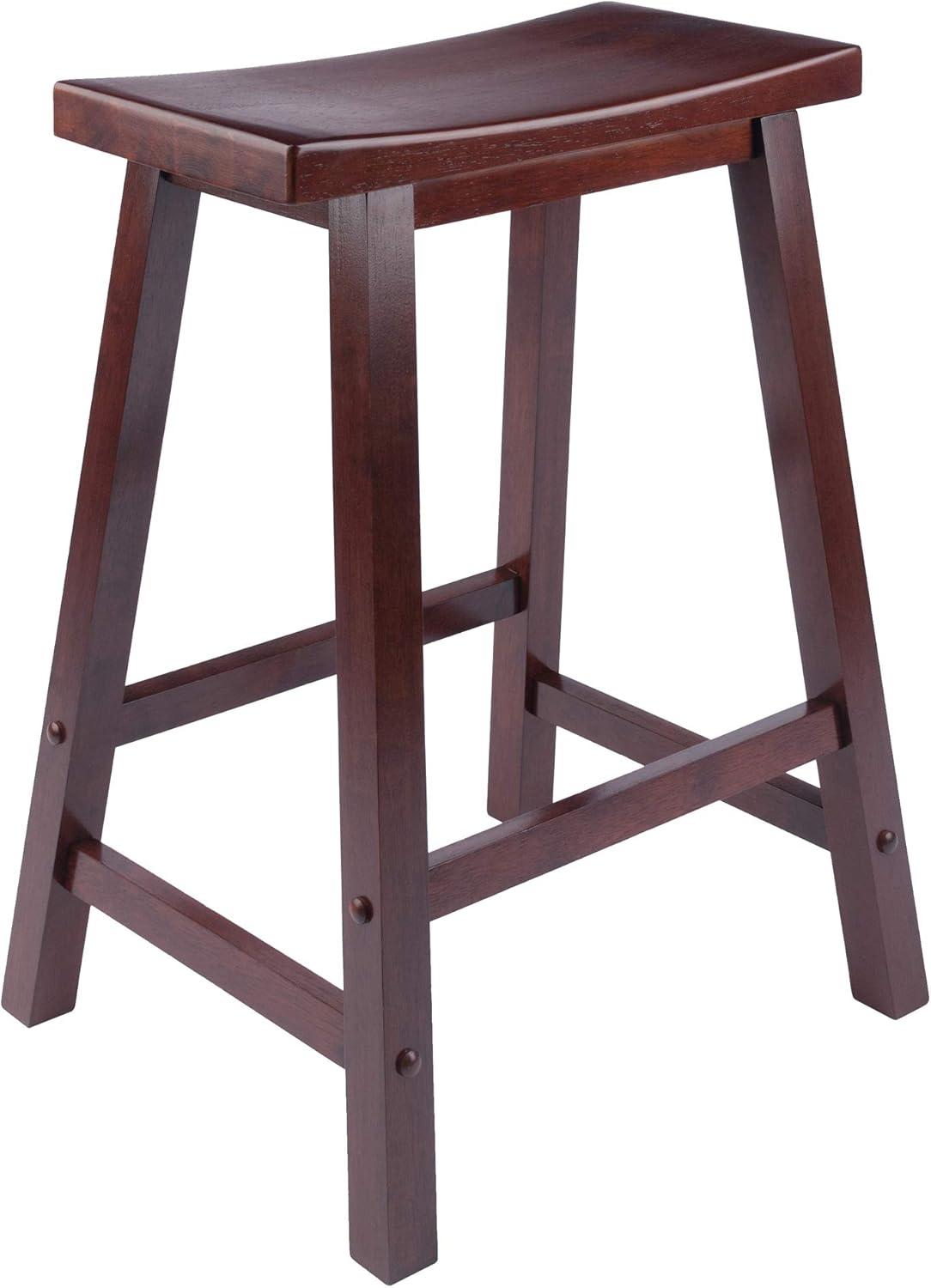 Saddle Seat 24" Counter Height Barstool Hardwood/Walnut - Winsome