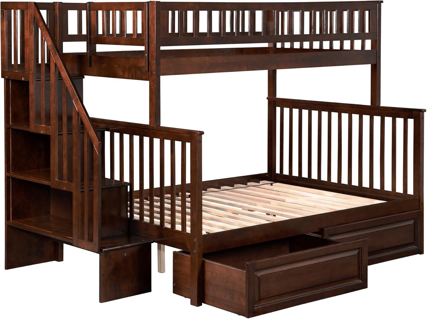 Woodland Staircase Bunk Bed Twin over Twin in Multiple Colors and Configurations