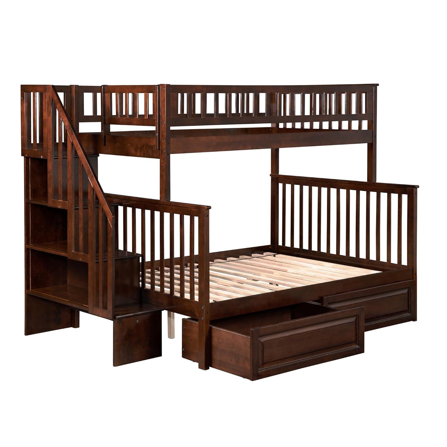 Woodland Staircase Bunk Bed Twin over Twin in Multiple Colors and Configurations