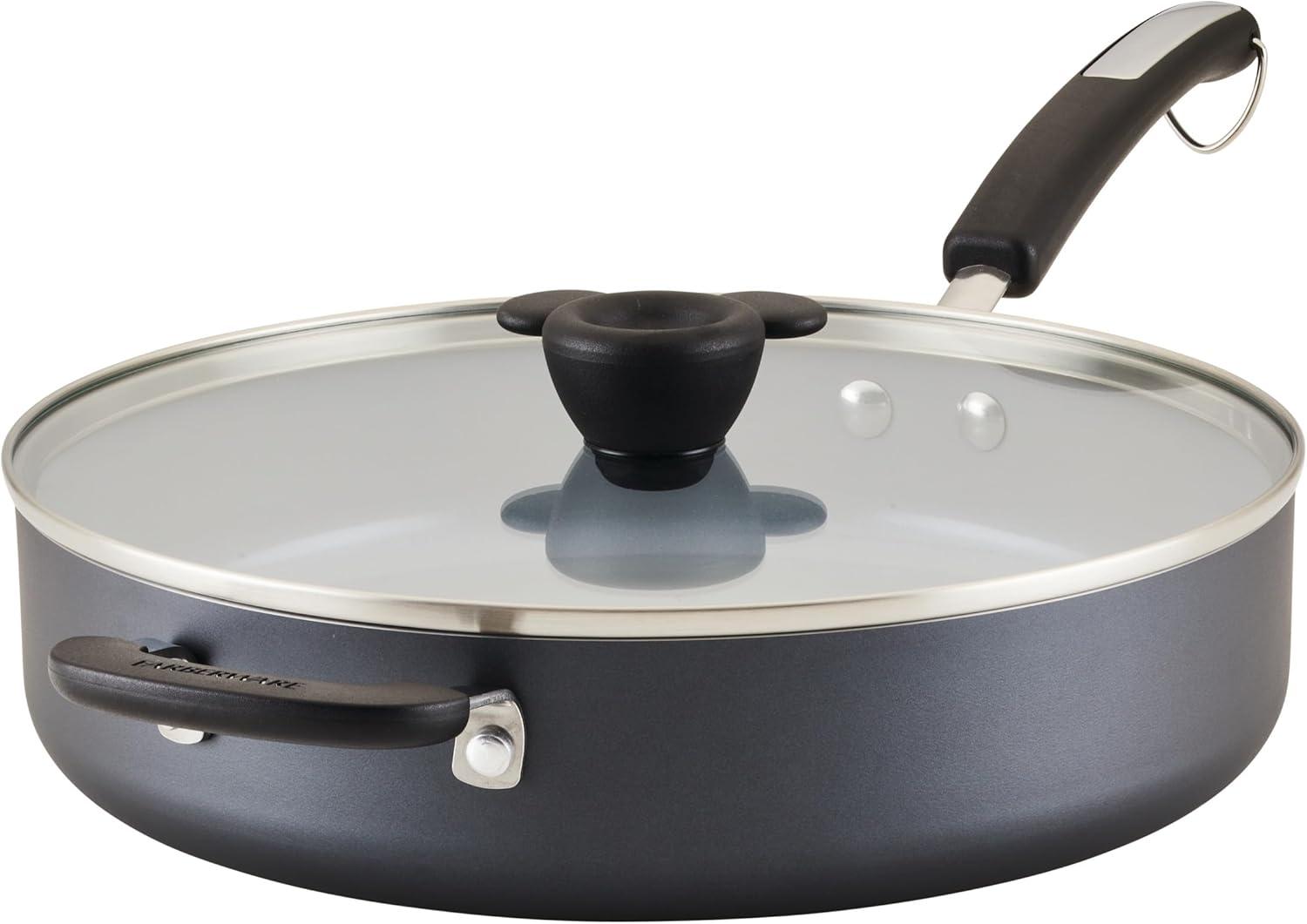 Small Black Aluminum Nonstick Universal Pan with Lid