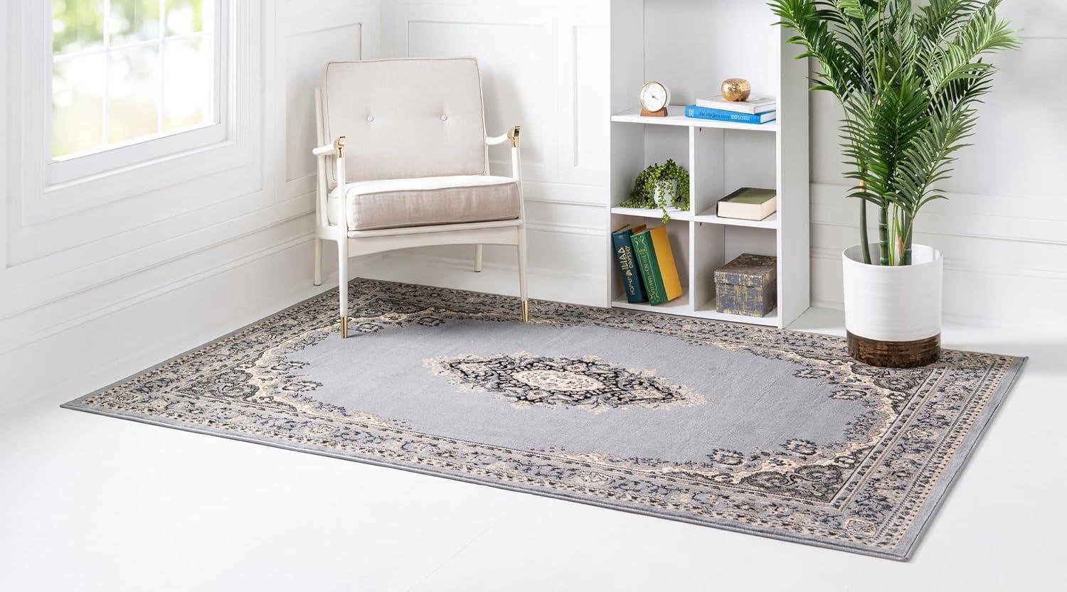 Unique Loom Reza Collection Area Rug - Washington (9'  x 12' Rectangle Black/Gray)