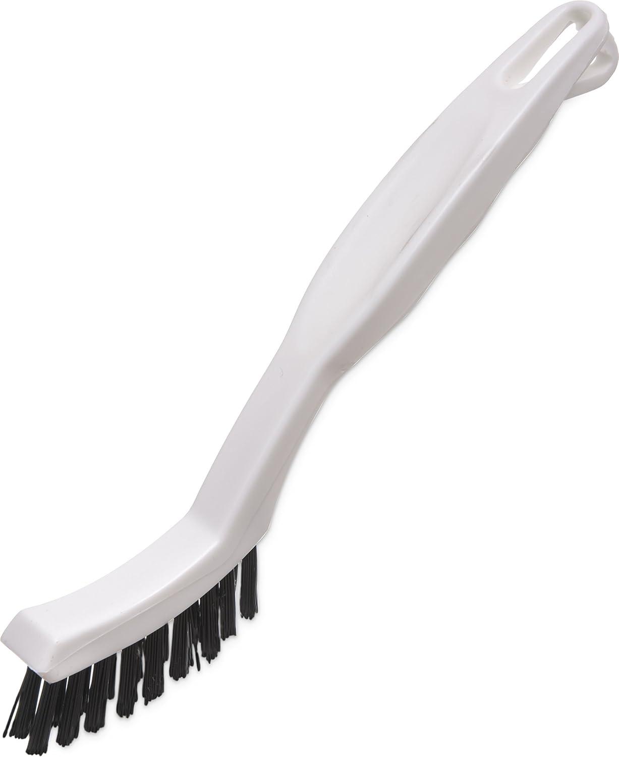 White Nylon Grout Brush with Black Bristles, 8 Inches