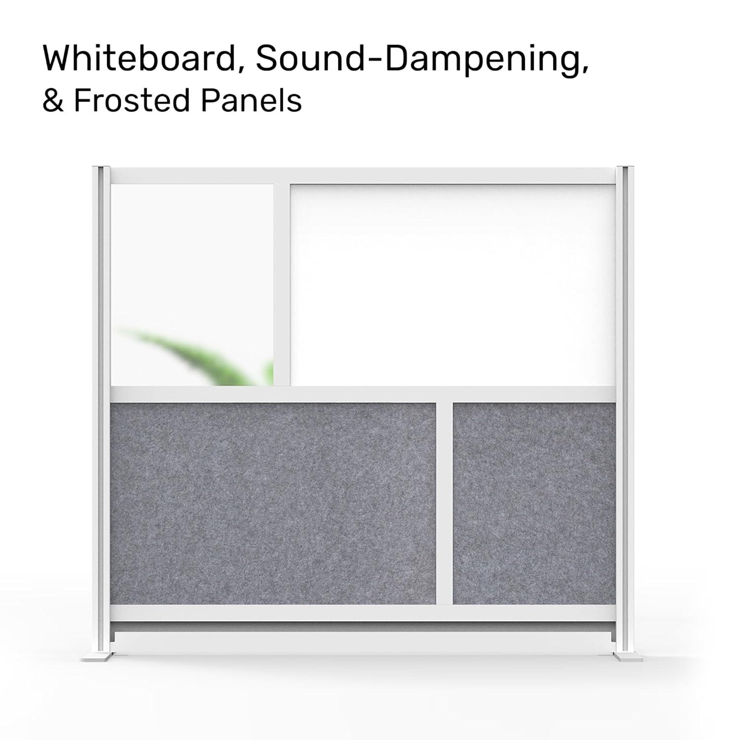 Stand Up Desk Store ReFocus Modular and Expandable Office Partition Wall System (53" W x 48" H Freestanding / Starter Divider Wall)