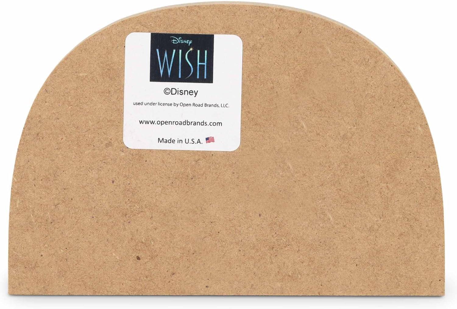 Disney Wish Asha and Star Whimsical Woods Scene Shelf Sitter Decor - Fun Wish Wood Block Cutout for Kids' Bedroom or Play Room