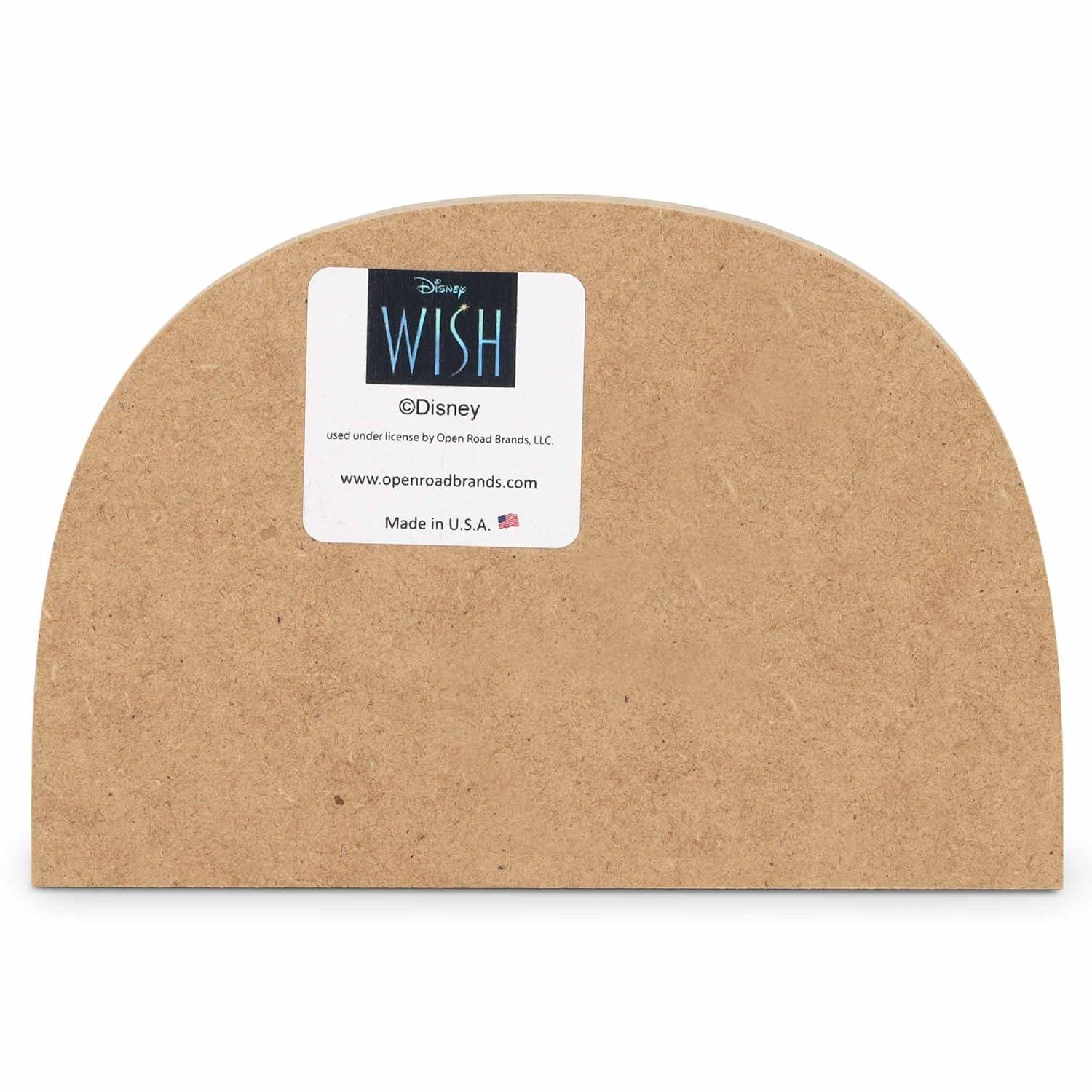 Disney Wish Asha and Star Whimsical Woods Scene Shelf Sitter Decor - Fun Wish Wood Block Cutout for Kids' Bedroom or Play Room