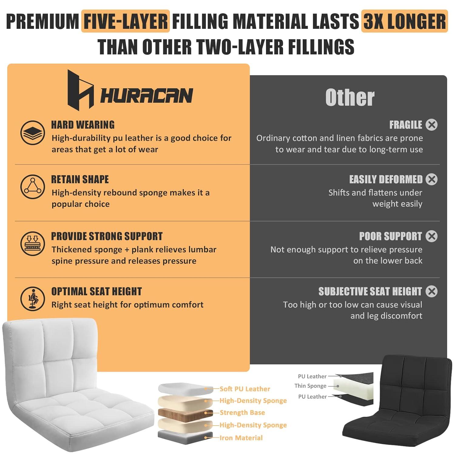 Luxvie Bar Stools Set of 2 with Back and Arms Swivel Bar Chairs Counter Height Barstools Adjustable Bar Chair for Home and Kitchen Counter(White/Silver, 2pcs)