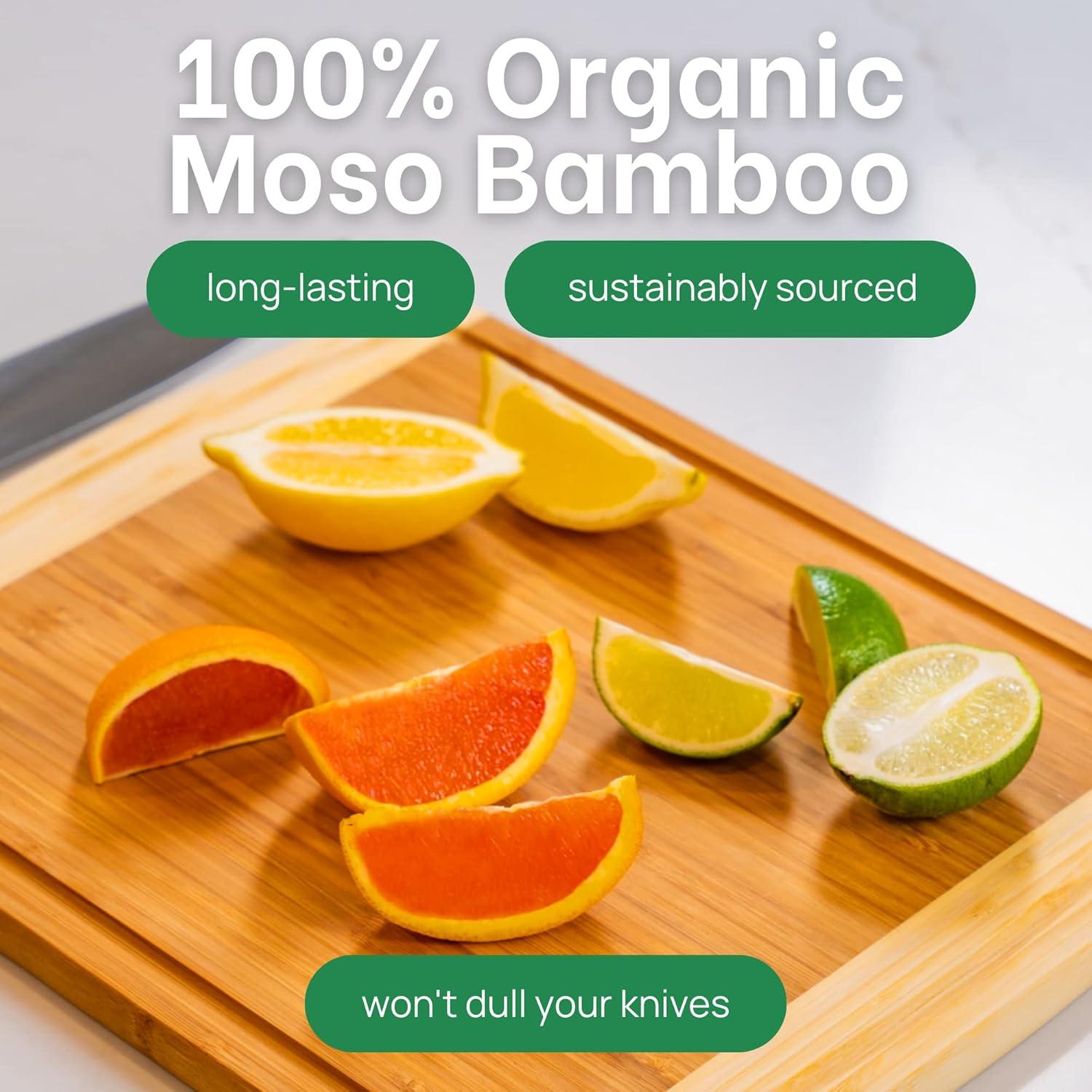 Greener Chef Medium Bamboo Cutting Board -14.5x11.5" Wood Cutting Board