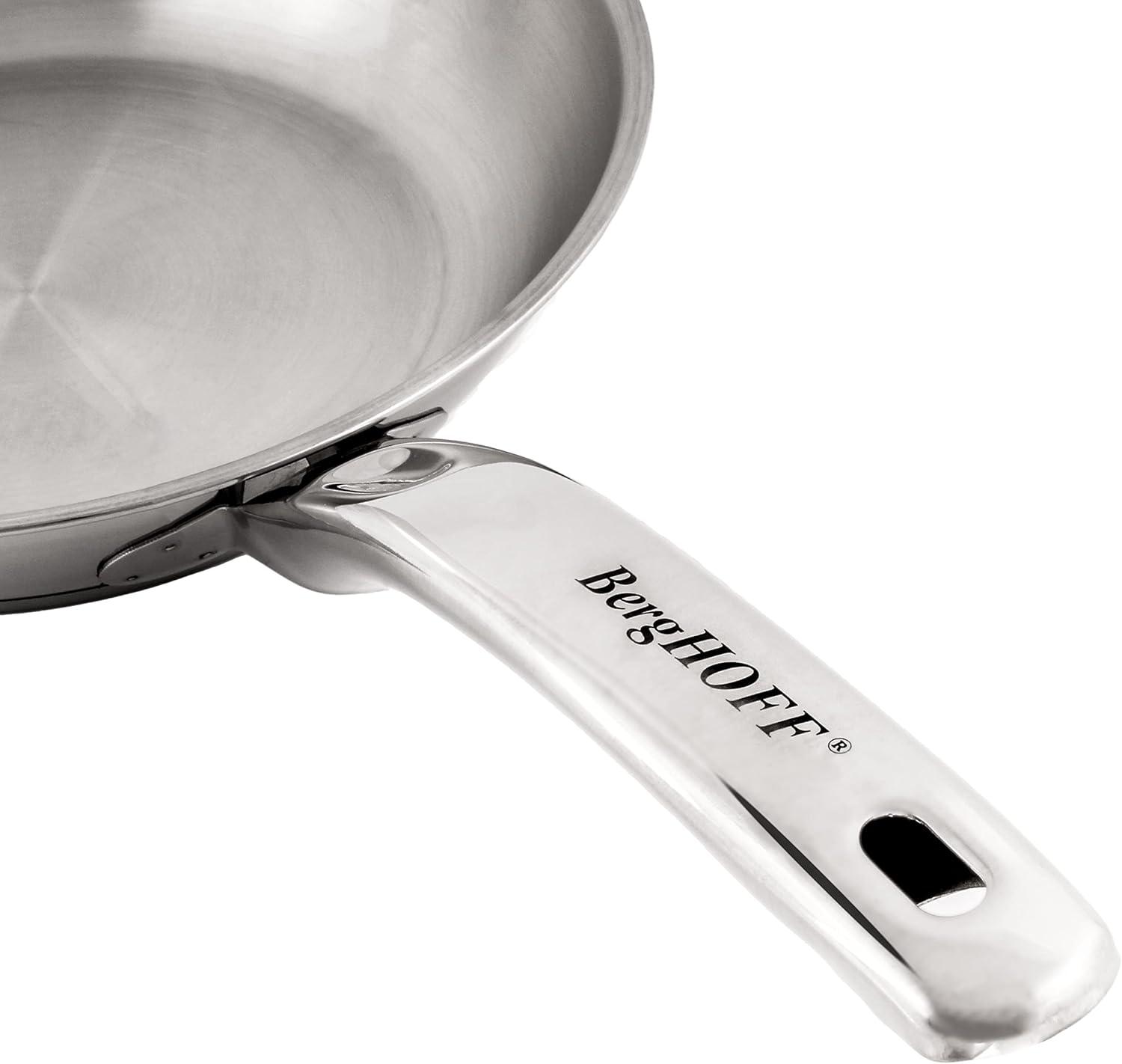 BergHOFF Belly Shape 18/10 Stainless Steel 6.25" Sauce Pan with Glass Lid 1.5Qt.