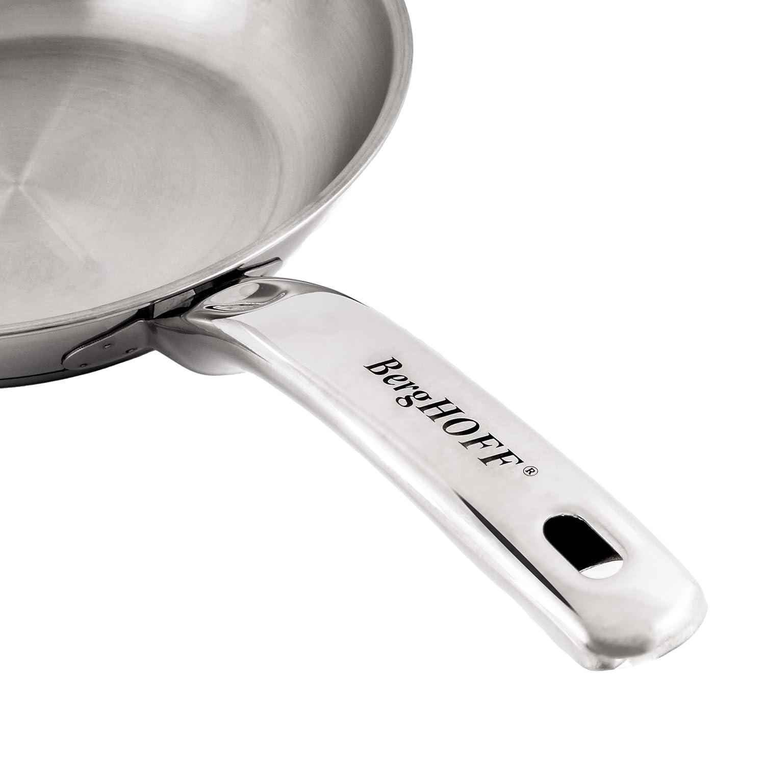BergHOFF Belly Shape 18/10 Stainless Steel 6.25" Sauce Pan with Glass Lid 1.5Qt.