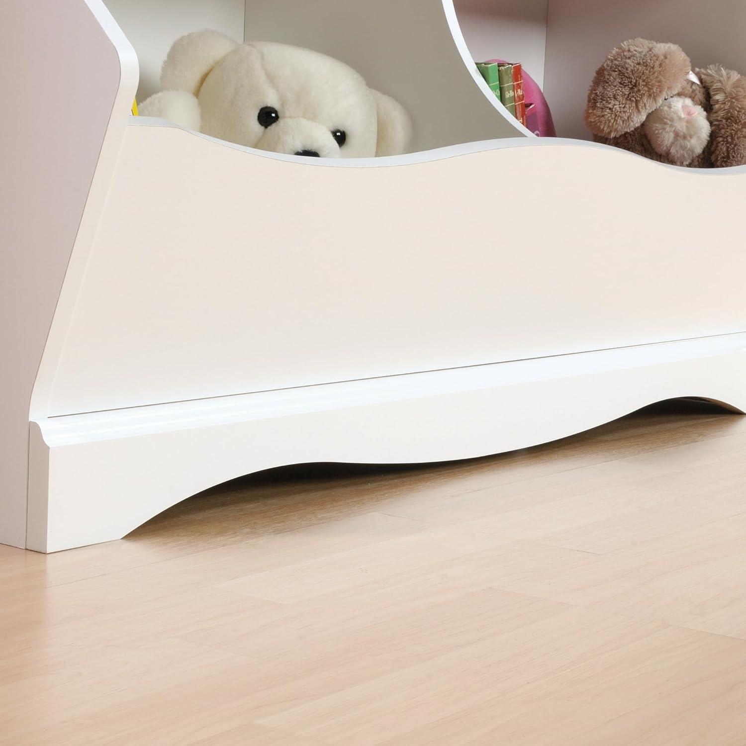 Soft White Kids Bookcase with Cubby Storage