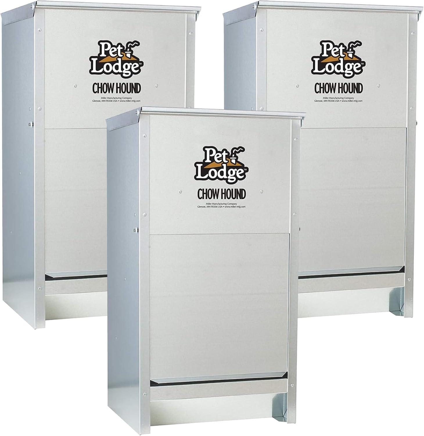 Little Giant Pet Lodge Dry Food Automatic Steel Dog Feeder Chow Hound 25 Pound Capacity