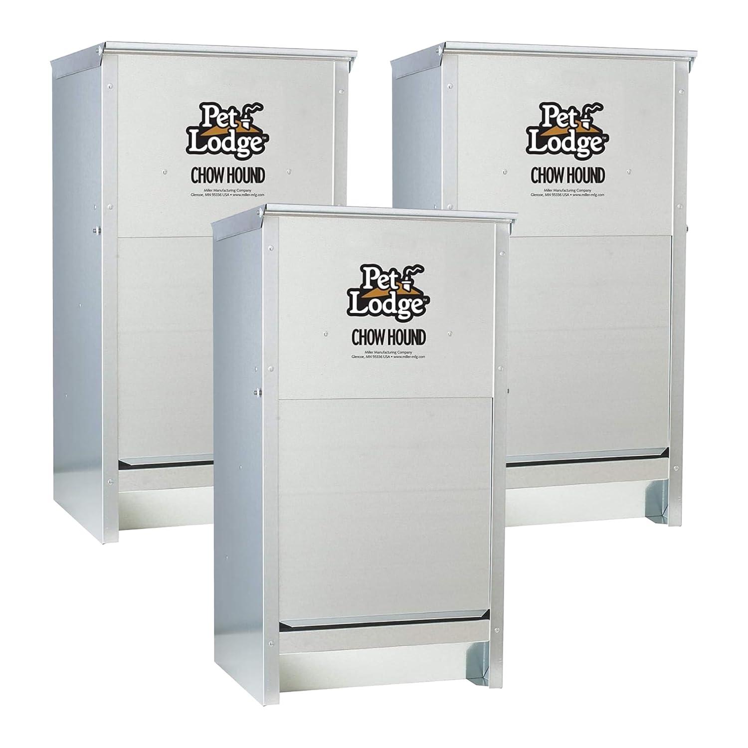 Little Giant Pet Lodge Dry Food Automatic Steel Dog Feeder Chow Hound 25 Pound Capacity