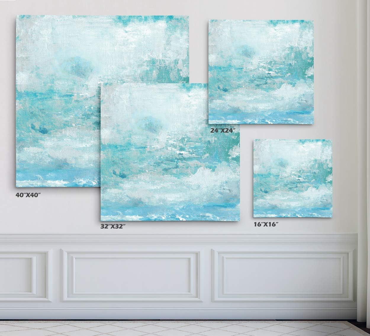 Aqua Skies Abstract Canvas Wall Art, 10x10