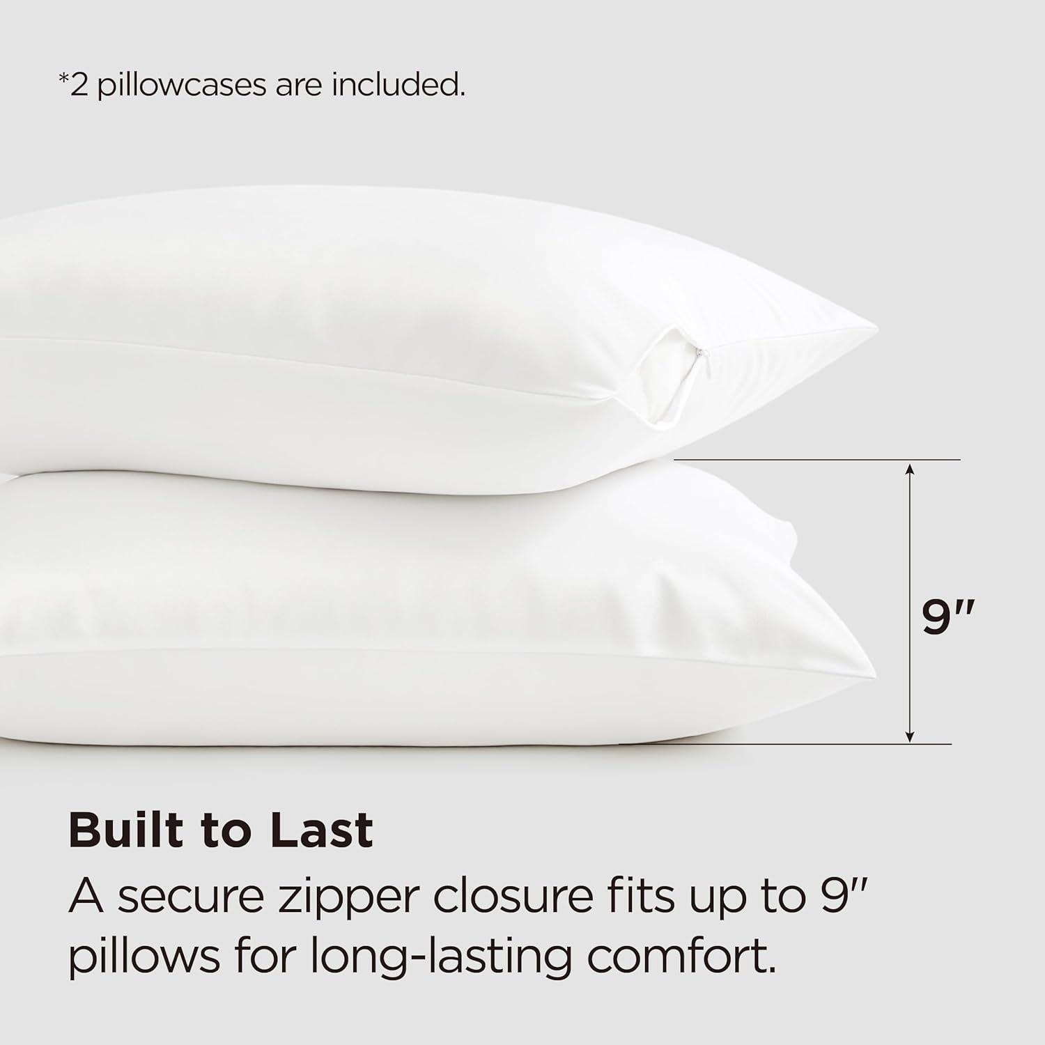 Bedsure Bedsure Pillow Cases Queen Size Set Of 2 - Polyester & Rayon Derived From Bamboo Cooling Pillowcase, Breathable, Soft And Wrinkle-Free Pillow Covers With Envelope Closure, Gifts, 20X30 Inches