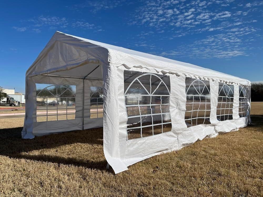 26'x13' PE White Tent - Heavy Duty Party Wedding Tent Canopy Carport - By DELTA Canopies