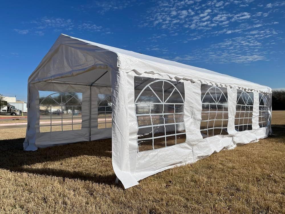 26'x13' PE White Tent - Heavy Duty Party Wedding Tent Canopy Carport - By DELTA Canopies