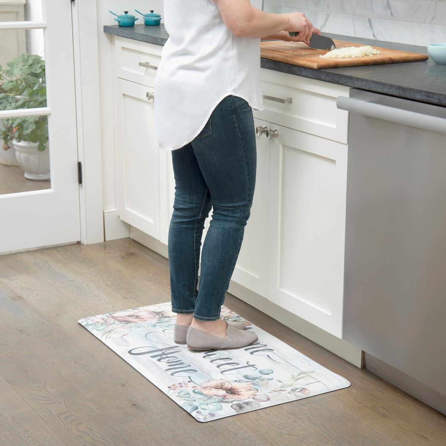 Floral Water Resistant Anti-Fatigue Non-Skid Kitchen Mat