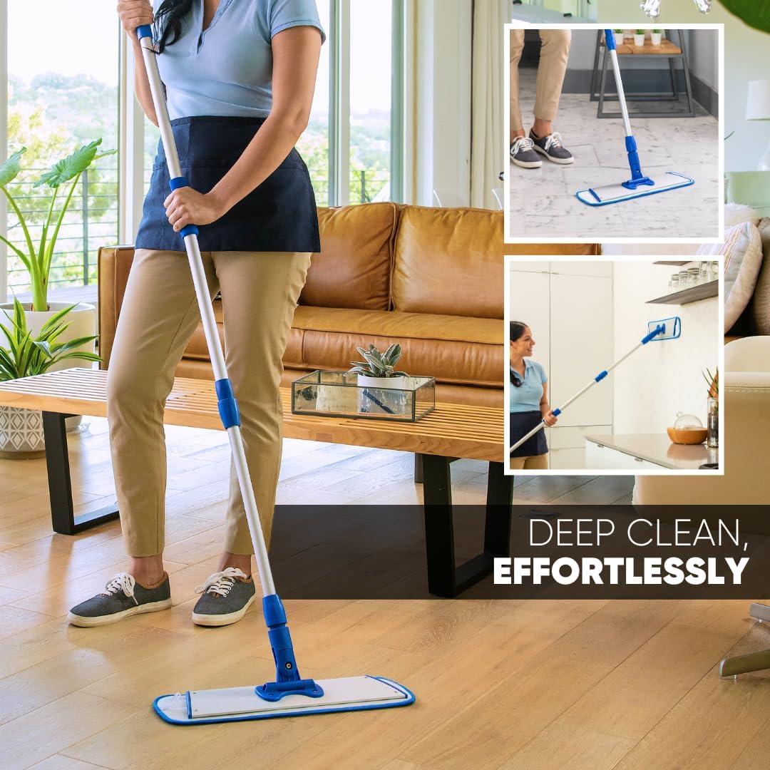 Microfiber Wholesale™ 24 inch Microfiber Mop Pads - Machine Washable, Reusable, Refills & Replacement Wet Mop Heads Compatible with Any Microfiber Flat Mop System (3 Pack)