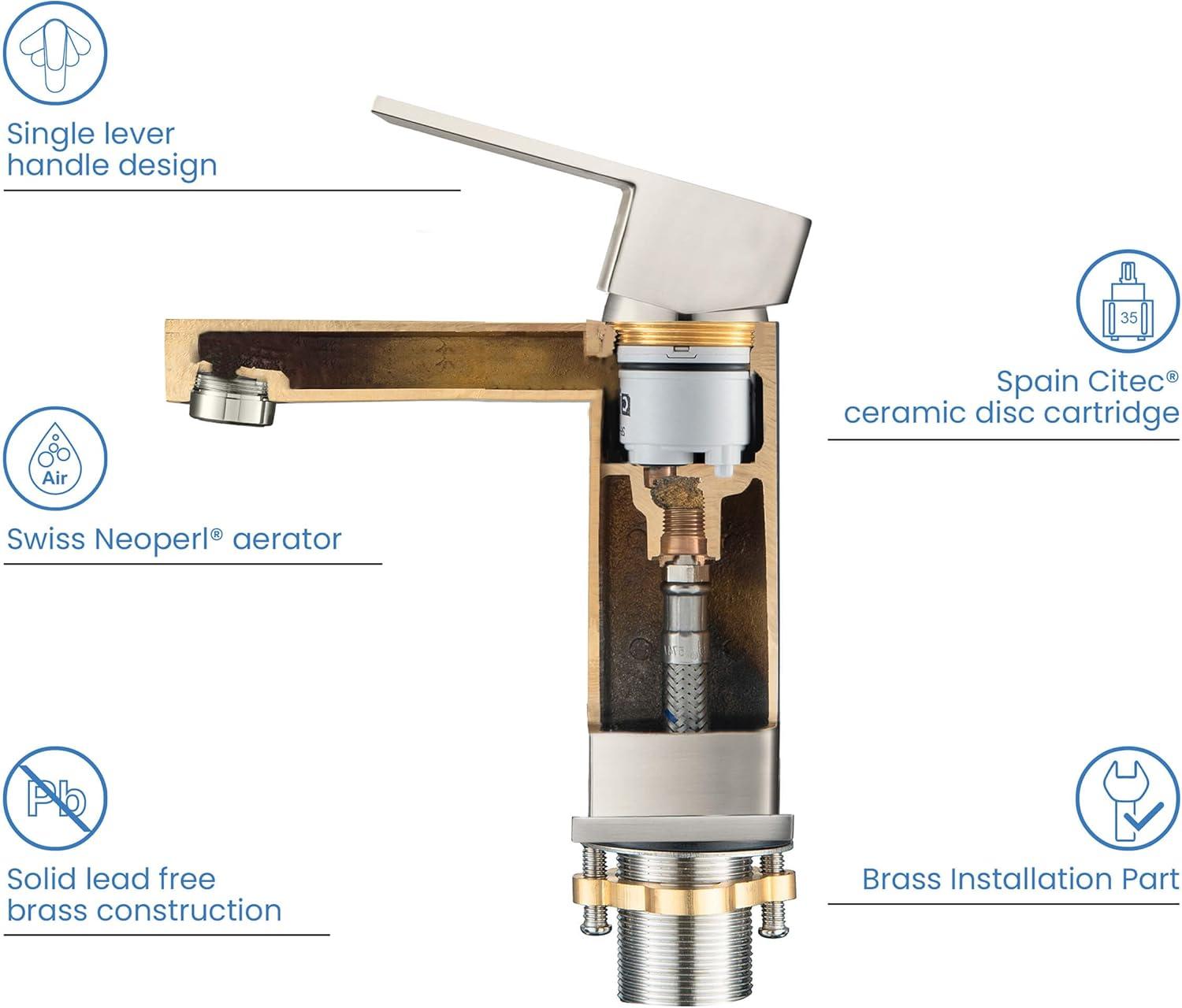 Cube Single-Hole Single-handle Bathroom Faucet