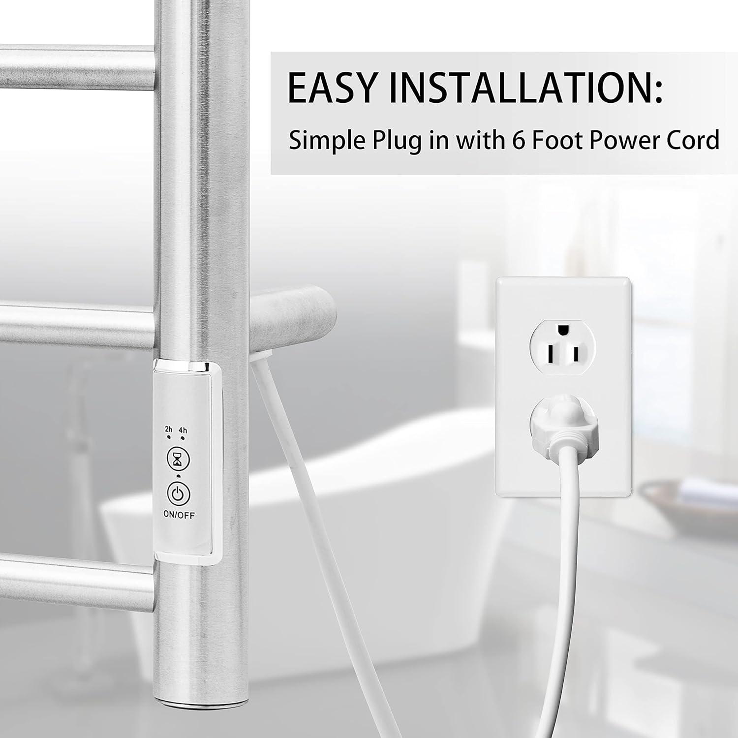 Stainless Steel Wall Mounted Electric Towel Warmer with Timer