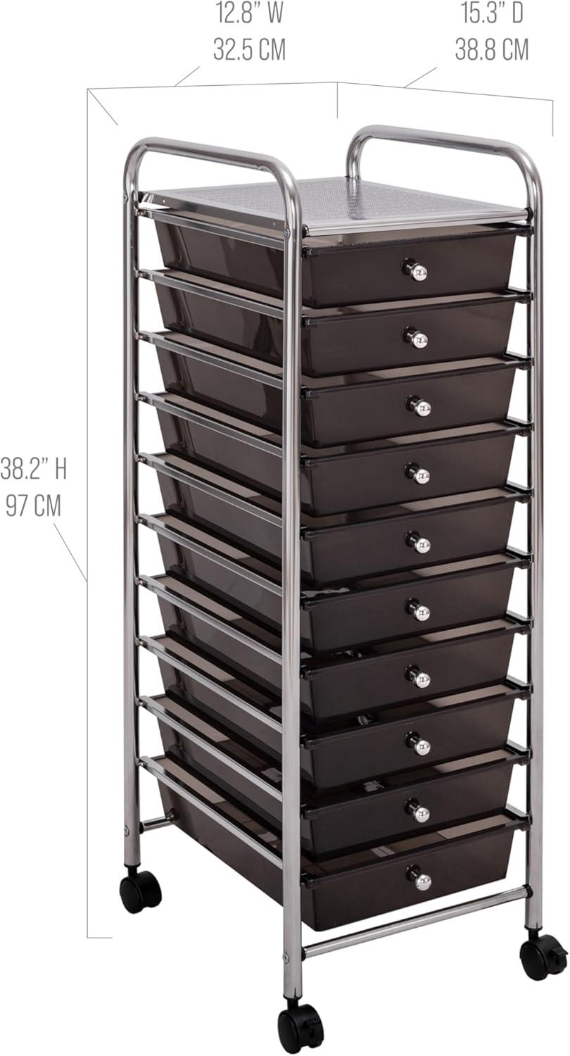 10-Drawer Organizer Cart, Black by Seville Classics