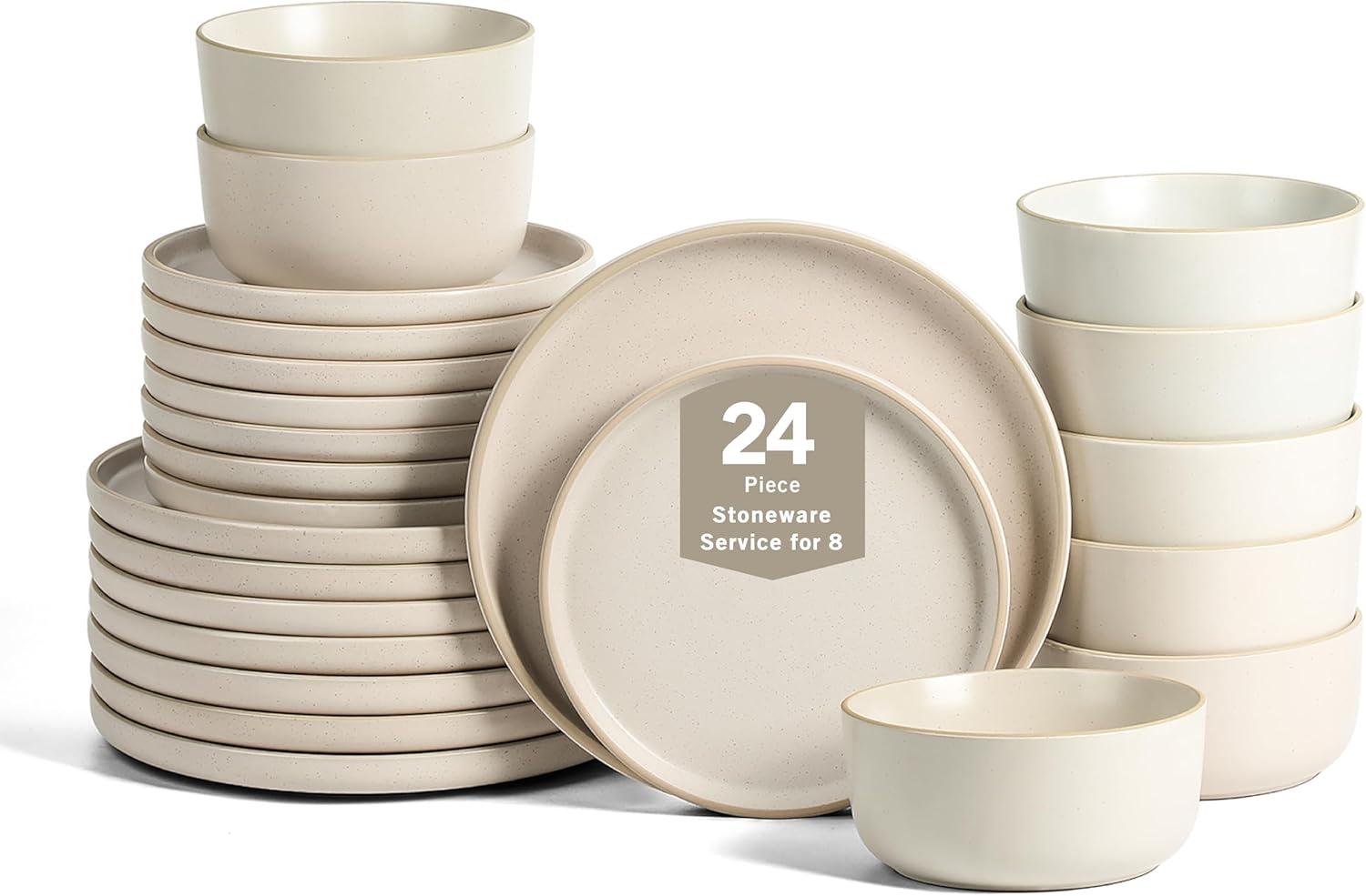 Earth & Clay Amber 24-Piece Dinnerware Set Stoneware