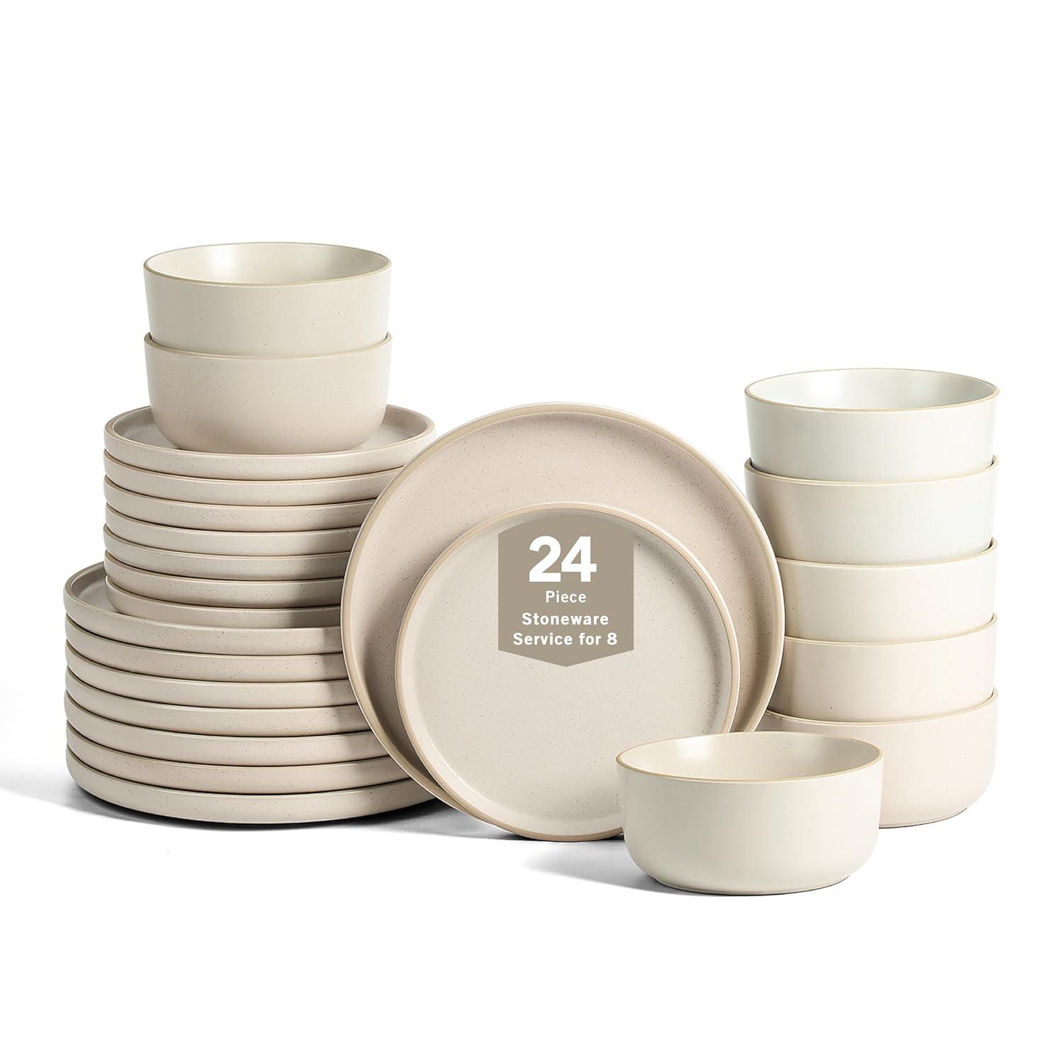 Earth & Clay Amber 24-Piece Dinnerware Set Stoneware