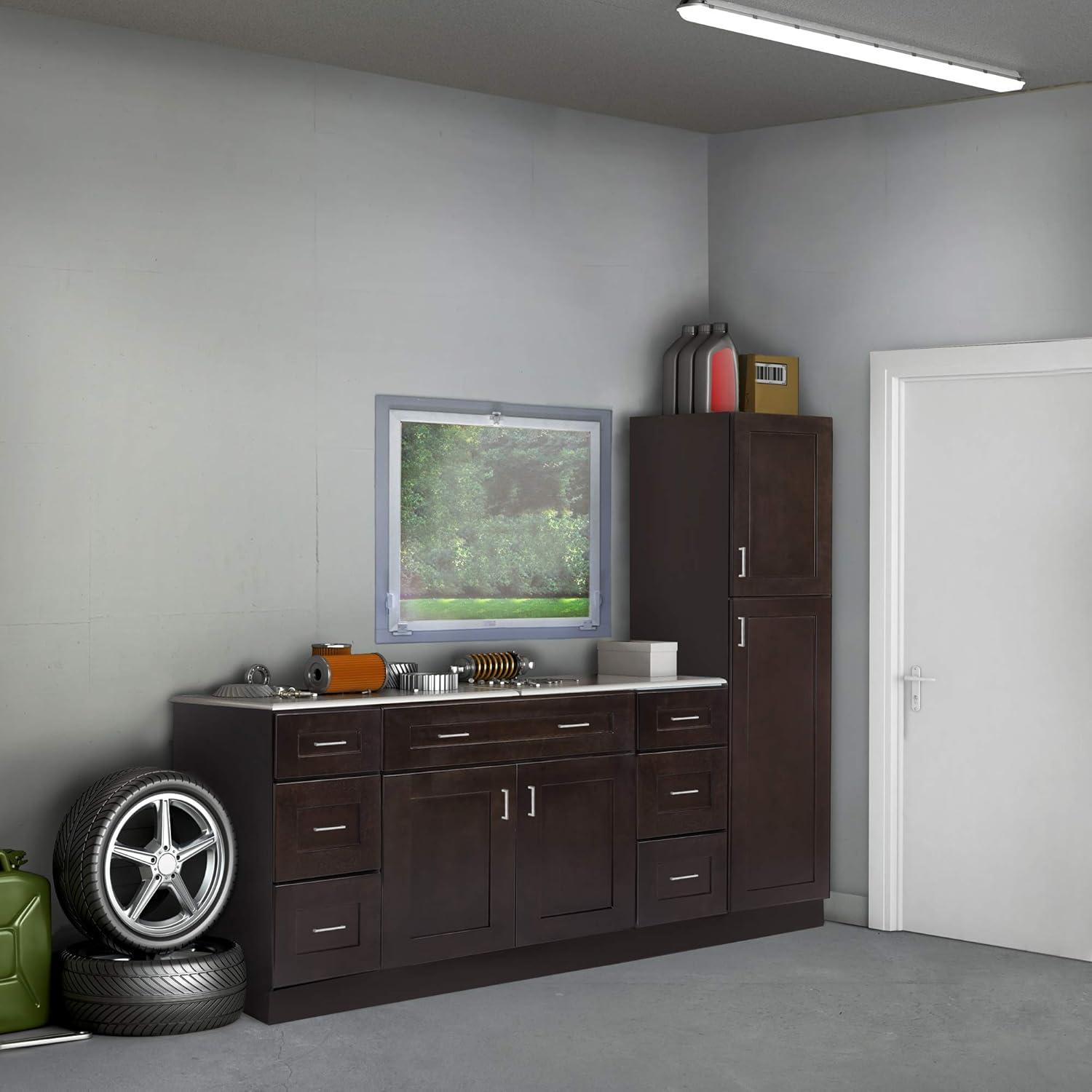 Brookings Shaker Unassembled Bridge Wall Kitchen Cabinet W3321, 33 W x 12 D x 21 H, Brown, Solid Wood, Design House, 543231