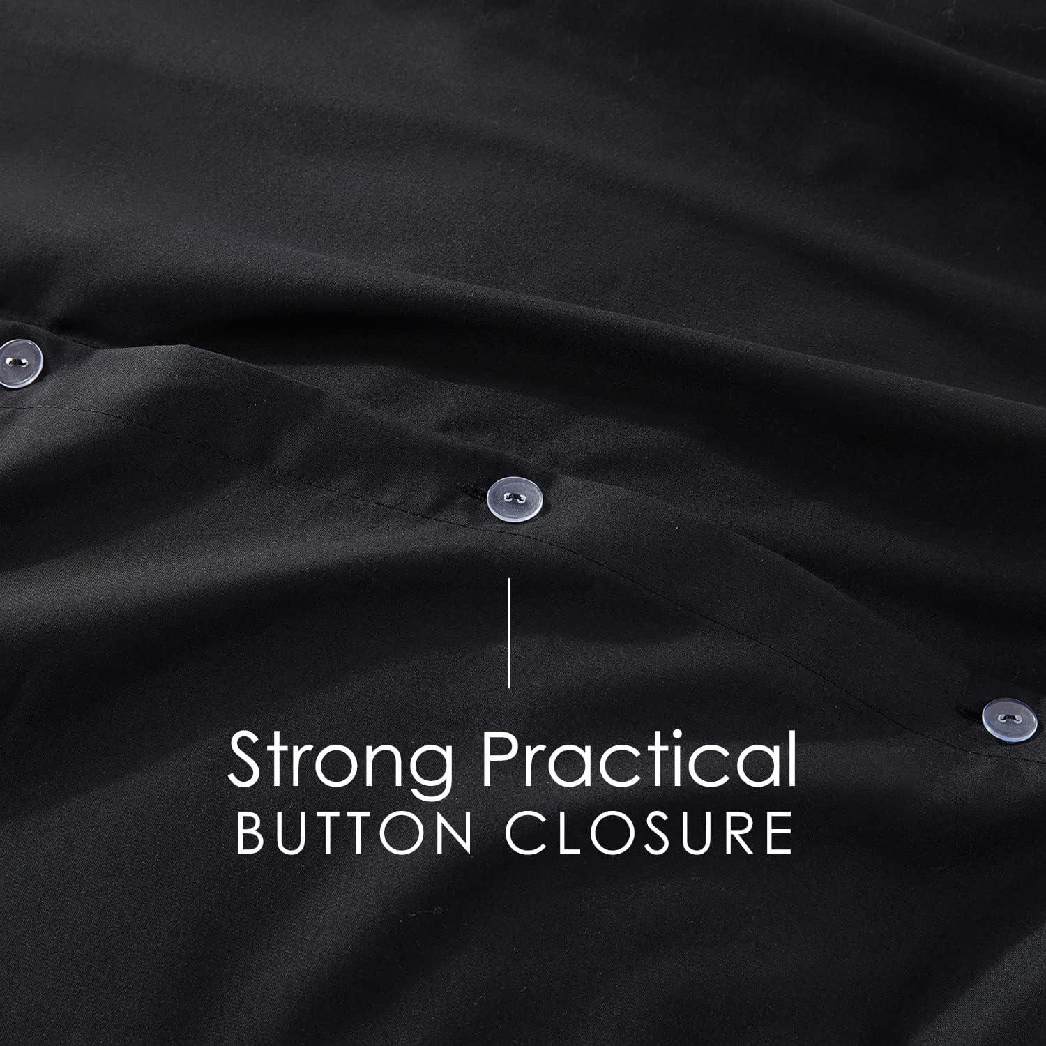 Full Black Double Brushed Duvet Cover Set by Bare Home