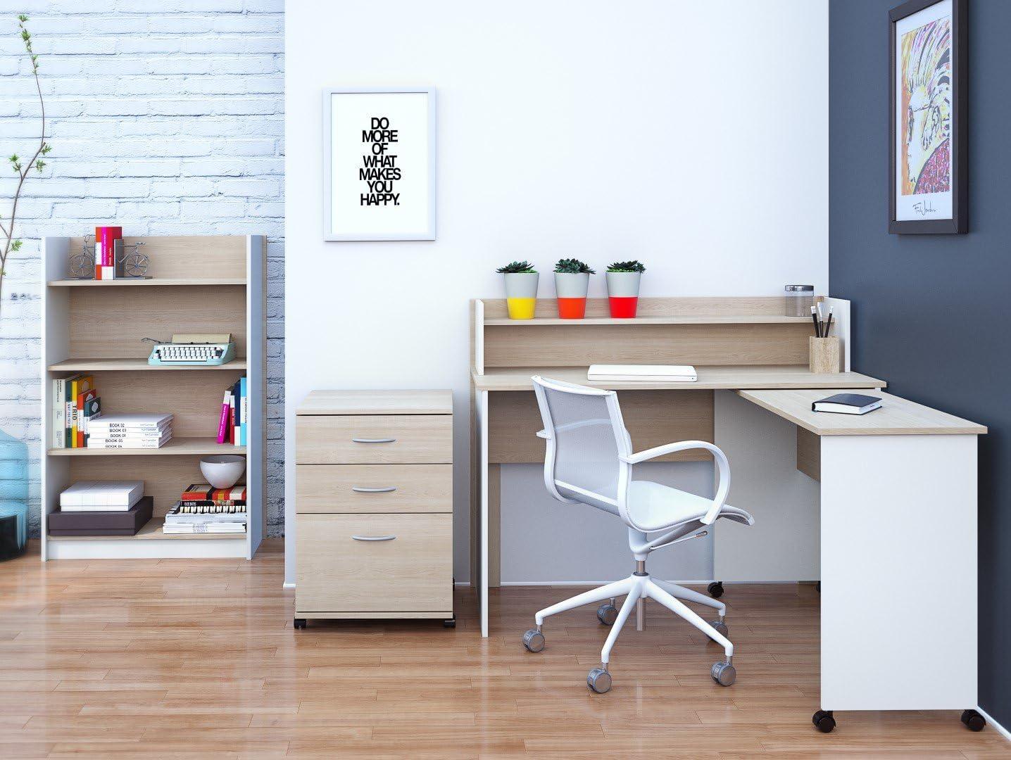 Essentials 3 Drawer Rolling Filing Cabinet Natural Maple - Nexera: MDF Office Storage, Laminated Surface, Vertical Design