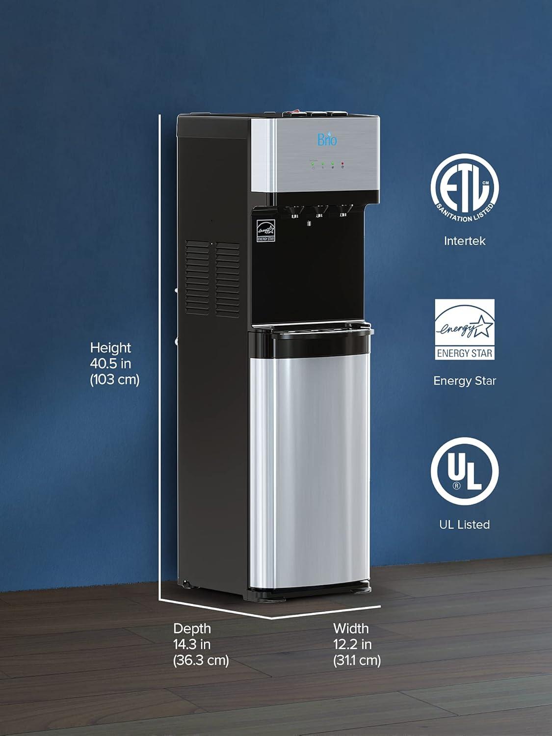 Brio Free Standing Bottom Loading Electric Filtered Water Dispenser