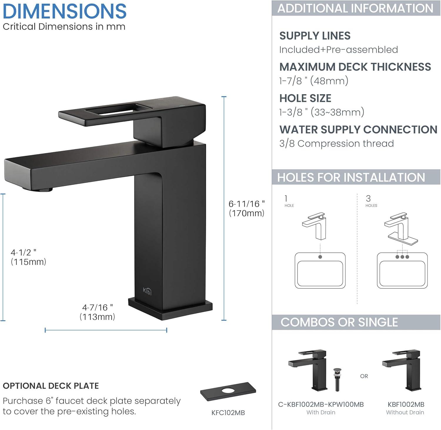 Cube Single-Hole Single-handle Bathroom Faucet