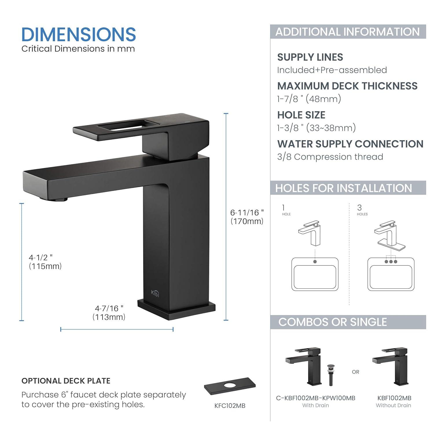 Cube Single-Hole Single-handle Bathroom Faucet