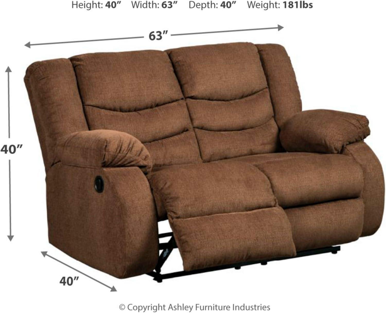 Signature Design by Ashley Tulen Reclining Loveseat in Mocha